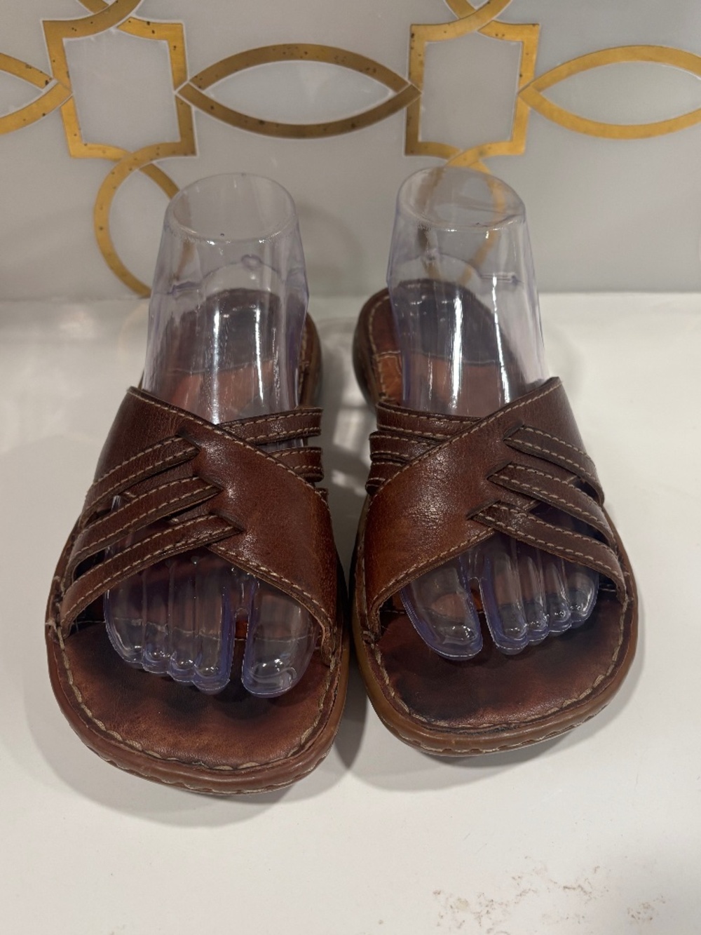 Born Strappy Boho Comfort Sandals Brown Womens Size 9M/40.5